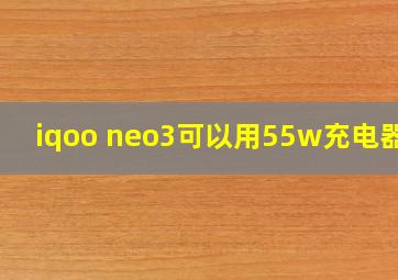 iqoo neo3可以用55w充电器吗